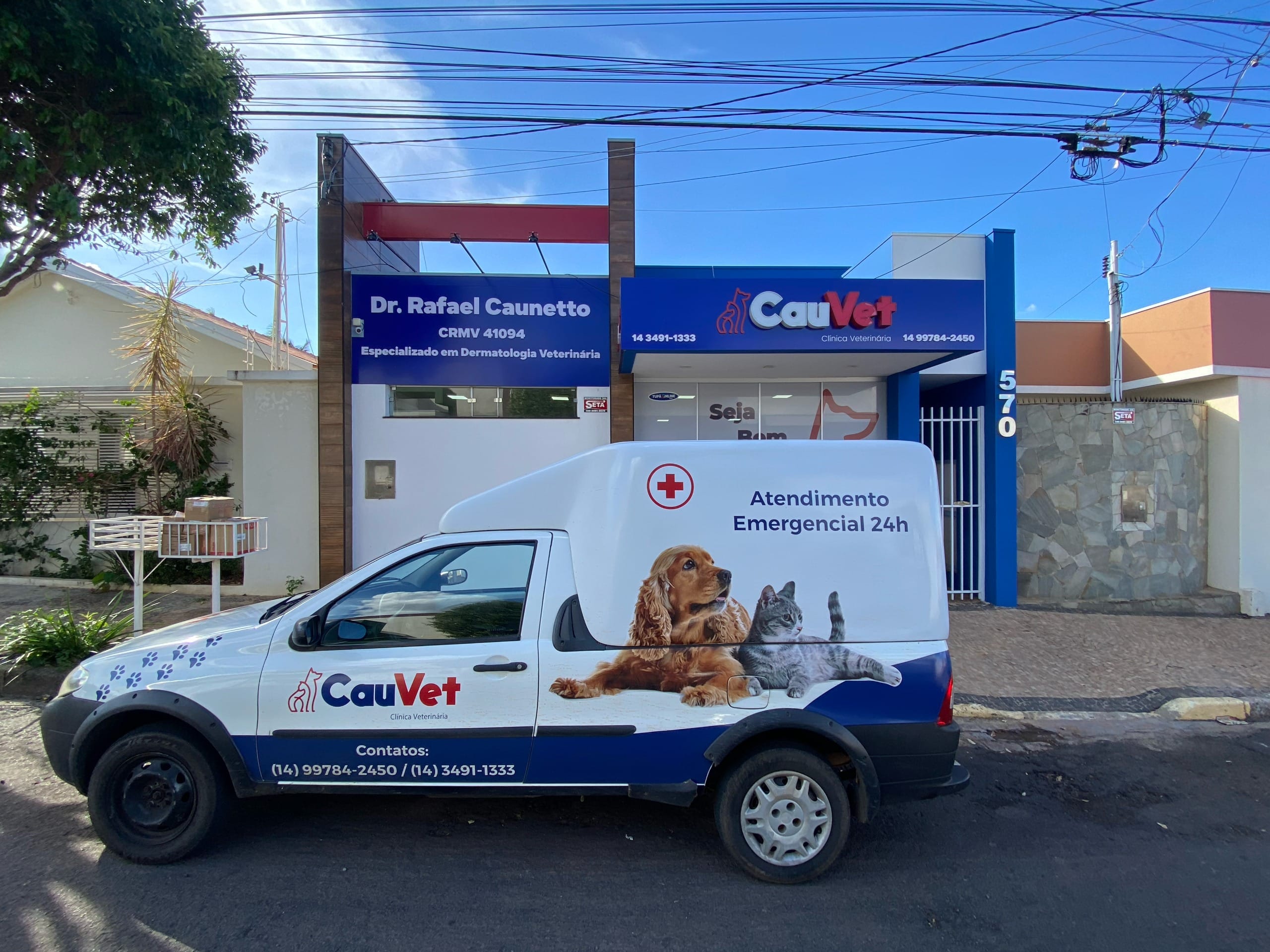 Fachada da CauVet Clínica Veterinária em Tupã